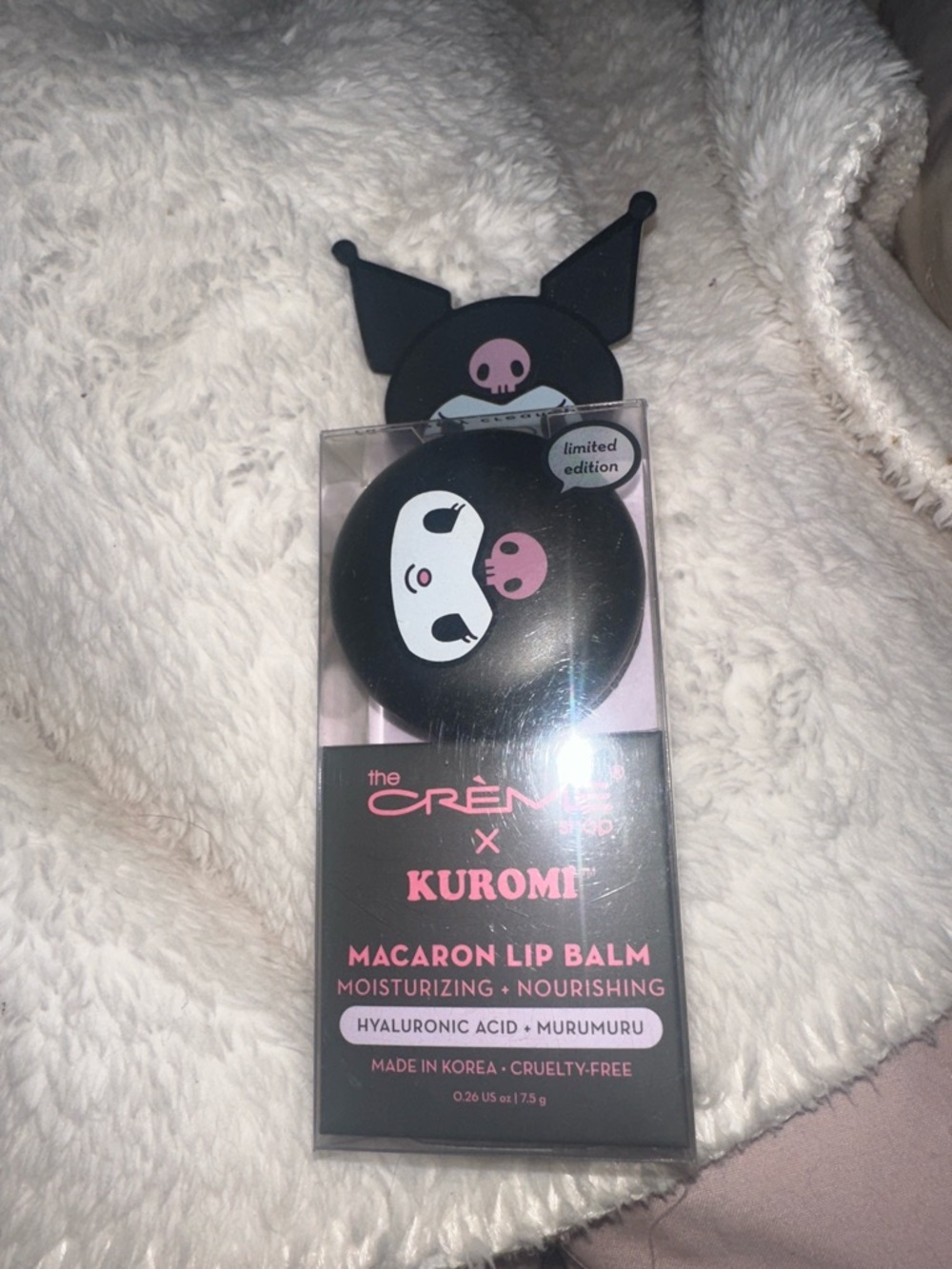 The Crème x Kuromi Macaron Lip Balm - Black (Limited Edition)